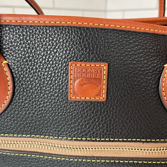 Dooney & Bourke Black and Tan Pebble Tote - Picture 2 of 16